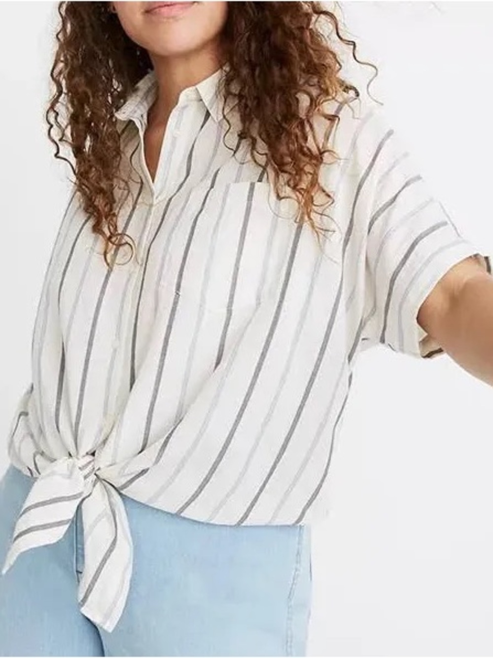 Madewell Tie-Front Shirt in Montpellier Stripe
